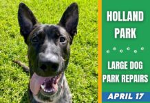 Palm Coast’s Holland Park’s Large Dog Park Repairs Starting April 17th