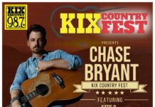 Chase Bryant to Headline KIX Country Fest Saturday, November 22