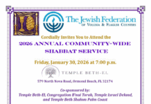 2026 Annual Community-wide Shabbat Service Set for January 30