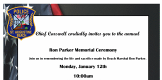 St. Augustine Beach to Hold Annual Ron Parker Memorial