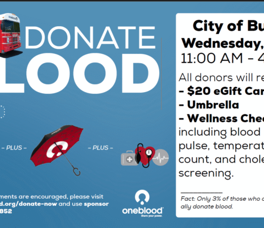 City of Bunnell Schedules Blood Drive for April 8