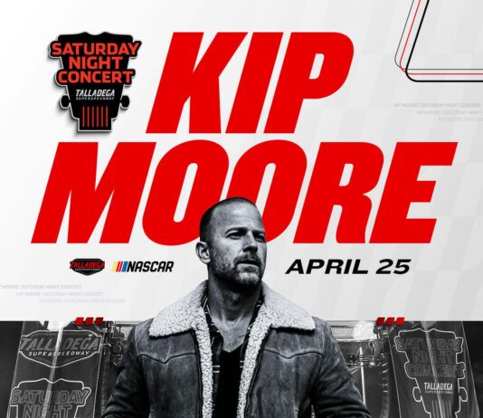 Multi-PLATNIUM Singer/Songwriter Kip Moore to Headline Saturday Night Infield Concert at Talladega Superspeedway this Spring