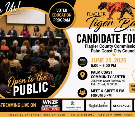 Flagler Tiger Bay Club Announces 2026 Candidate Forum for Palm Coast and Flagler County Races