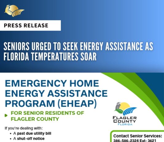 Flagler County Urges Seniors to Seek Energy Assistance as Florida Temperatures Begin to Soar