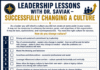 Leadership Lessons with Dr. Saviak … Successfully Changing a Culture