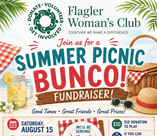 Flagler Woman’s Club Summer Picnic Bunco This Saturday, August 15