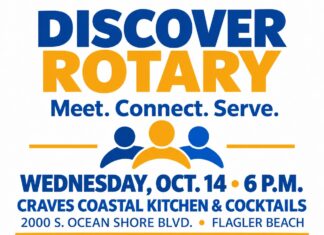 The Rotary Club of Flagler Beach Invites Community to “Discover Rotary” Oct. 14, 2026