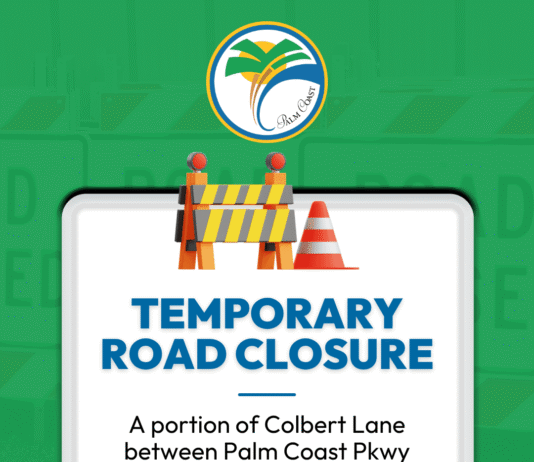 ROAD CLOSURE: City of Palm Coast Announces Temporary Road Closure on Colbert Lane
