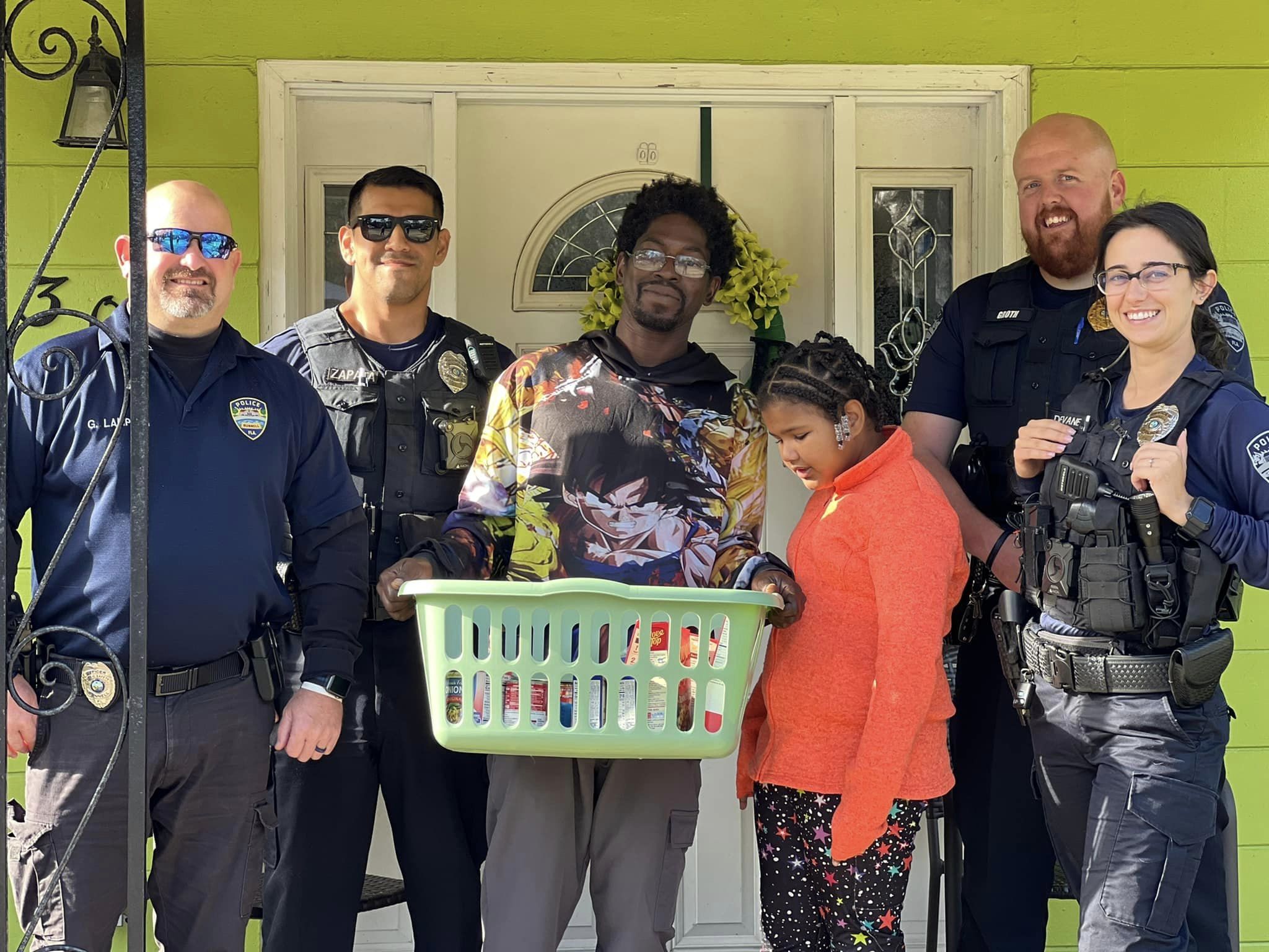 Small But Mighty Bunnell Police Department Delivers Thanksgiving Baskets to Families Flagler